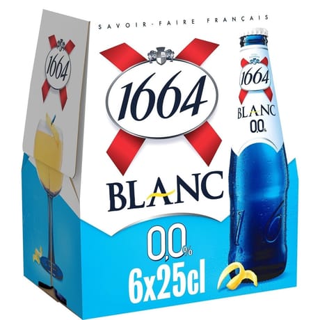 1664 Blanc 0.0 bière blanche sans alcool 6x25cl 0.0%vol