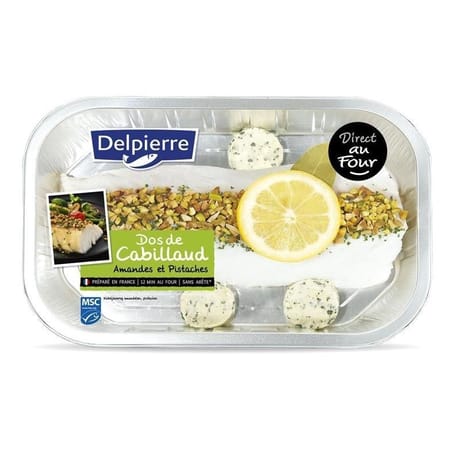 Dos de cabillaud msc amandes pistaches basilic 360g
