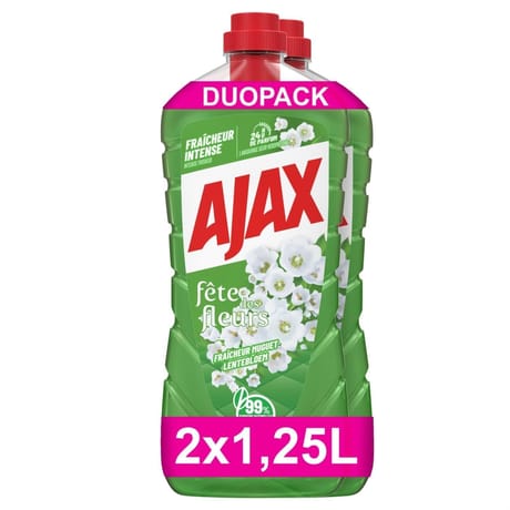 Ajax nettoyant ménager fête des fleurs air frais muguet 2x1.25l