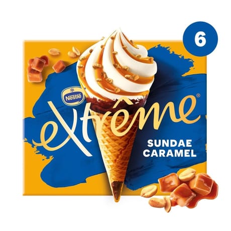 Extrême 6 cônes sundae caramel 438g