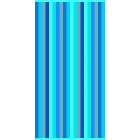 Drap de plage velours jacquard stripes turquoise 75x150cm 400g/m
