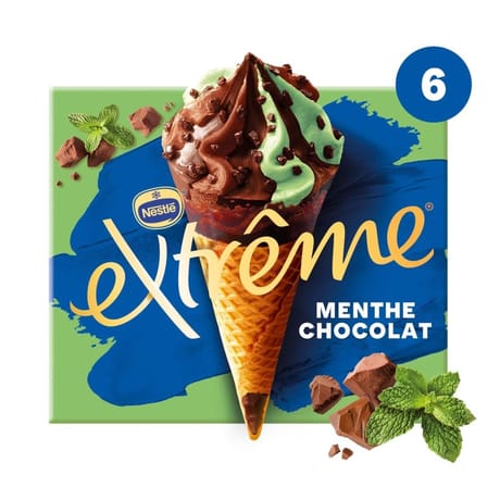 Extrême 6 cônes menthe chocolat pépites de chocolat 720ml 426g