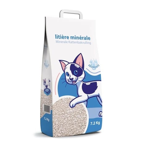 Premier prix litière minérale absorbante 7.2 kg