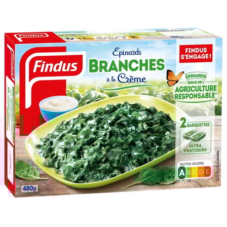 Findus épinards branches à la crème fraîche 480g