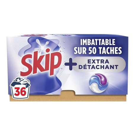 Skip lessive capsules 3 en 1 hygiène x36 -0.7596kg