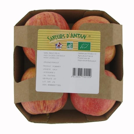 Pomme bio barquette 4 fruits