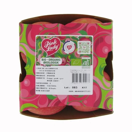 Pomme cripps pink lady bio barquette 4 fruits