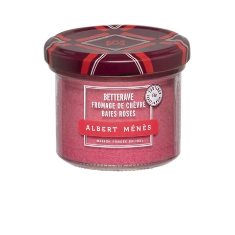 Albert menes creme de chevre a la betterave et baie roses 100g