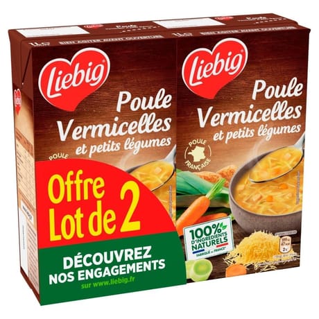 Liebig potages aux vermicelles et petits légumes 2x1L