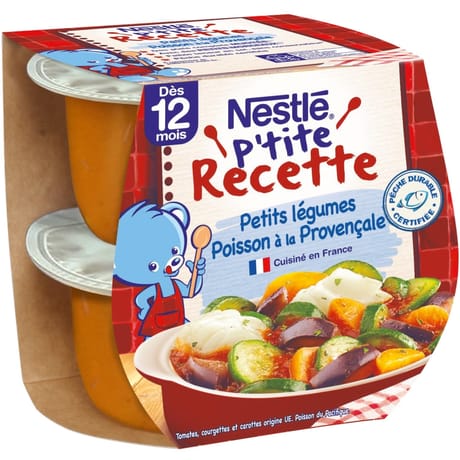 Nestlé p'tit recette légumes poisson à la provencale dès 12 mois 2x200g