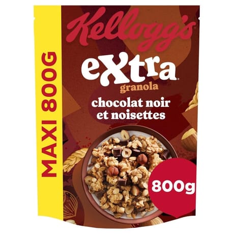 Kellogg's céréales extra chocolat noir noisettes - 800g