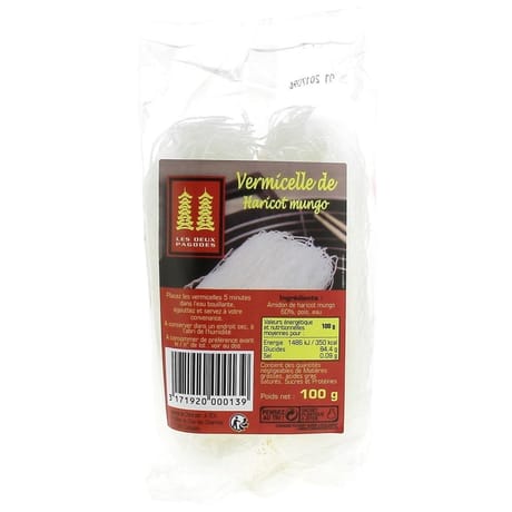 Les deux pagodes vermicelle de haricots mungo 100g