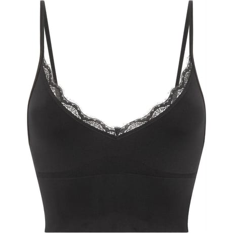 Crop top dos dentelle ligne Lingerie Le Bourget 500 NOIR T5-6