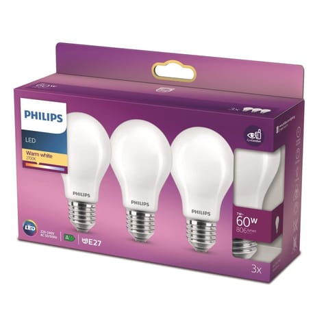 Philips ampoule LED 40W standard E27 blanc chaud depolie non dimmable