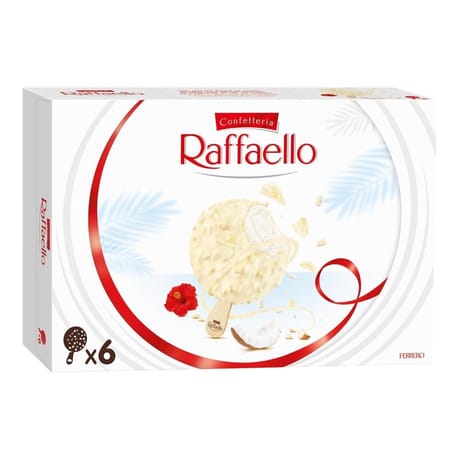 Raffaello glace bâtonnets noix de coco x6 282g