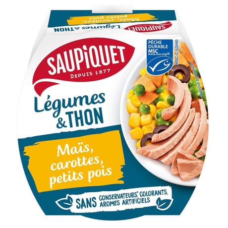 Saupiquet stalade mais et thon msc 160g