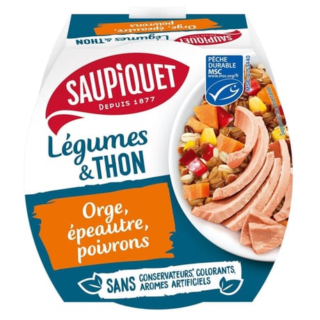 Saupiquet salade orge et thon msc 160g