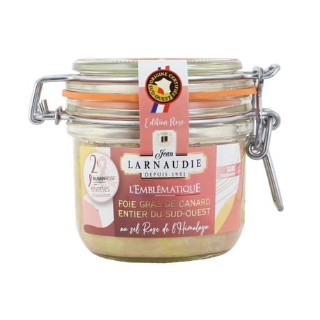 Jean larnaudie foie gras de canard entier du sud ouest "l'emblématique edition rose"