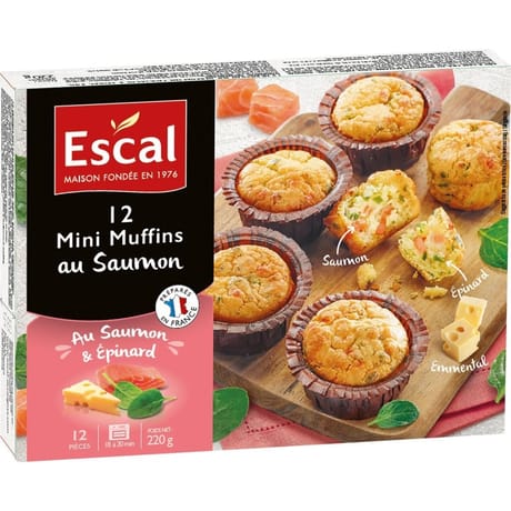 Escal 12 mini muffins au saumon 220g