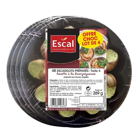 Escal 48 escargots à la bourguignonne 269g prix choc