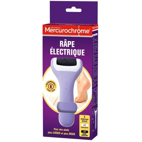 Mercurochrome rape pieds électrique x1 + 3 rouleaux