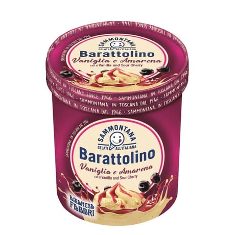 Barattolino glace vanille coulis de cerise 500g sammontana