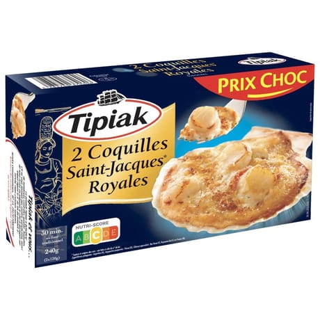 Tipiak 2 coquilles Saint Jacques à la royale 240g prix choc
