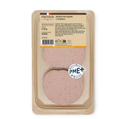 Mousse pur de canard  2 médaillons barquette 140g