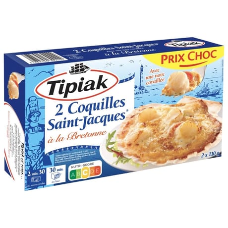 Tipiak coquilles St Jacques à la bretonne 2x110g