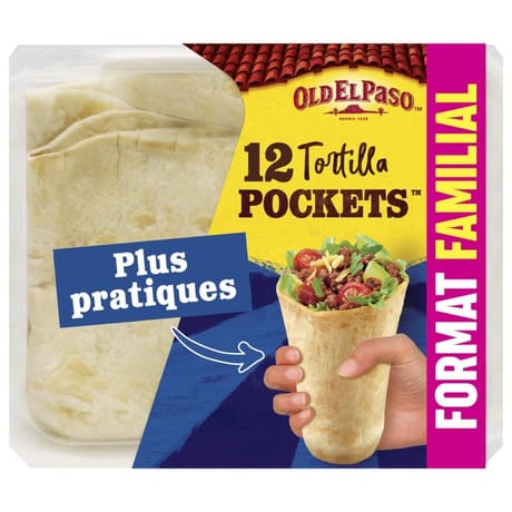 Old el paso tortillas pockets format  familial x12 - 336g