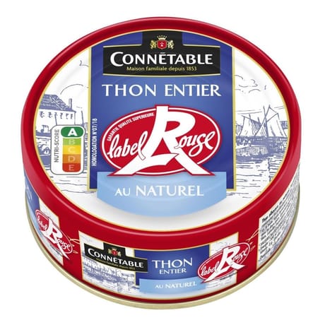 Connetable 1/5 thon albacore au naturel label rouge 112g