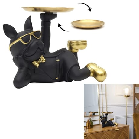 Deco  bulldog  allonge noir plateau