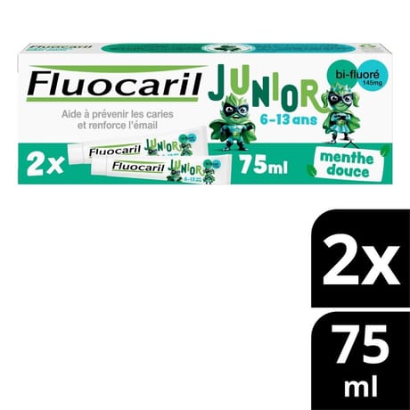 Fluocaril junior dentifrice 6-12ans menthe douce 2x75ml