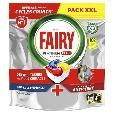Fairy platinum plus vaisselle automatique citron x 102