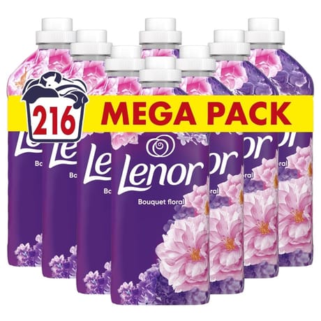 Lenor liquide adoucissant bouquet floral 216 doses 4.536l