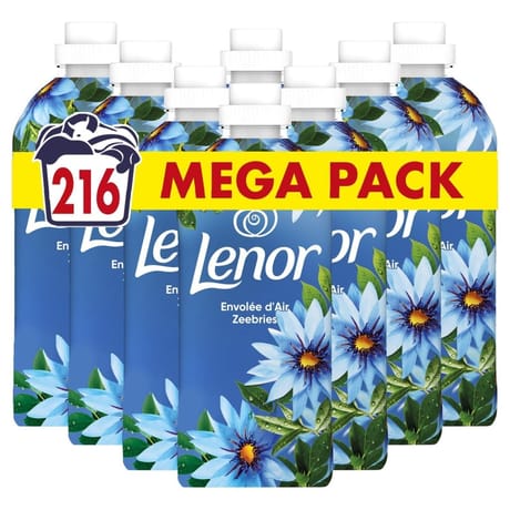 Lenor liquide adoucissant envolée d'air 216 doses 4.536l