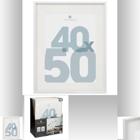 Cadre photo 40x50cm manu blanc