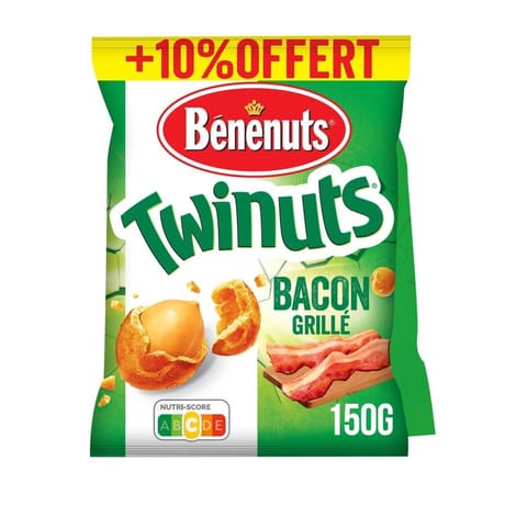 Bénénuts twinuts bacon 2x150g + 10% offert