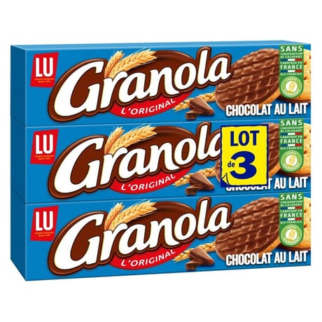 Granola chocolat au lait 3x200g