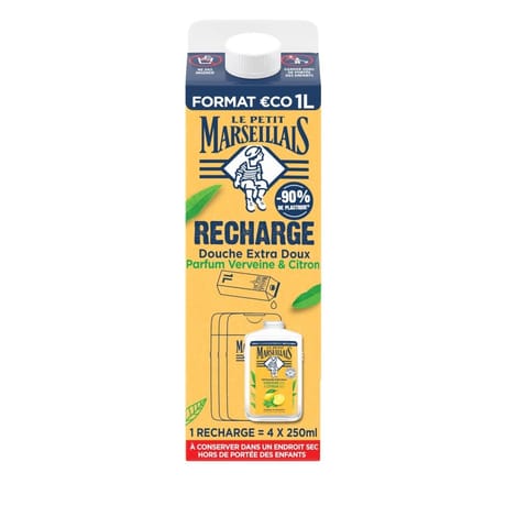 Le petit marseillais eco-recharge douche verveine bio & citron bio 1l
