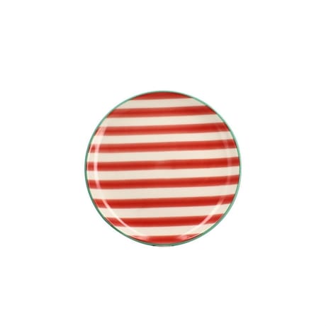 Assiette dessert parasol 19cm en gres rouge