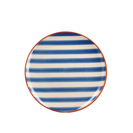 Assiette plate parasol 26cm en gres bleu marine