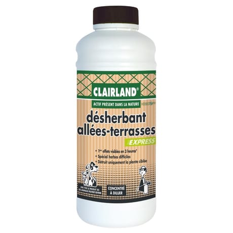 Clairland biocontrole désherbant terrasses & allées actif présent dans la nature 1 litre