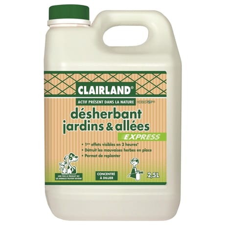 Clairland biocontrole désherbant jardins allees apdln concentre 2,5l