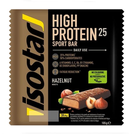 Isostar barres high proteines noisettes 105g
