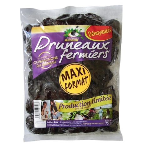 Pruneaux fermiers dénoyautés le sachet de 750g