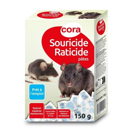 Pate choc raticide souricide  150g cora