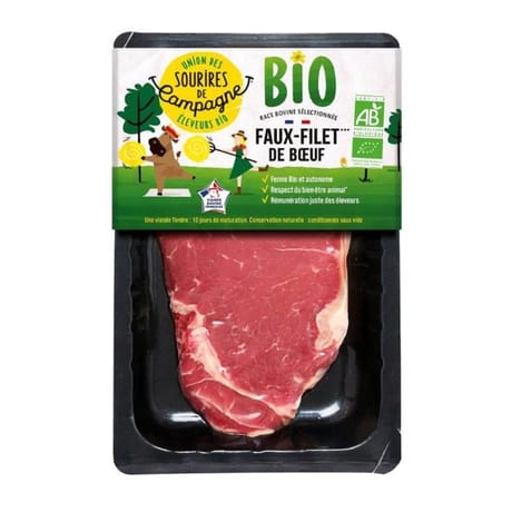 Faux filet*** boeuf bio x1 200g étui fraicheur Sourires de campagne