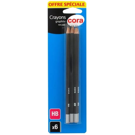 Cora lot de 6 crayons graphite HB