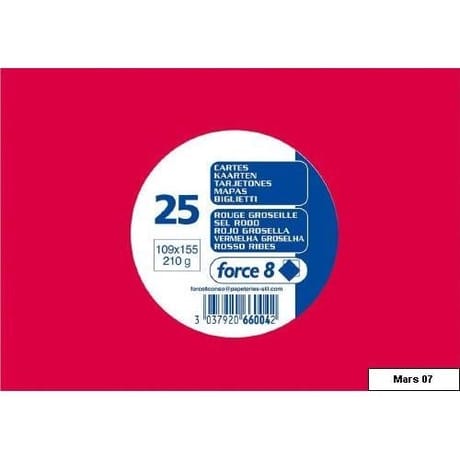 Clairefontaine 25 cartes 10.9x15.5 cm rouge groseille 210 grammes sous film